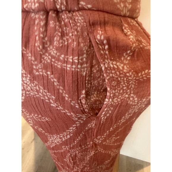 Wonderly Pants Womens Medium Red Wide Leg Boho Lined Lightweight Pocket Casual - Picture 4 of 7